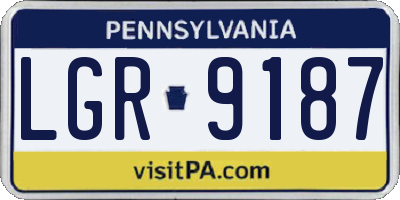 PA license plate LGR9187