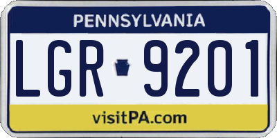 PA license plate LGR9201