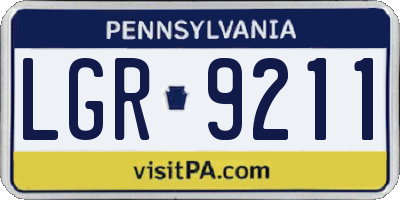 PA license plate LGR9211