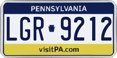 PA license plate LGR9212