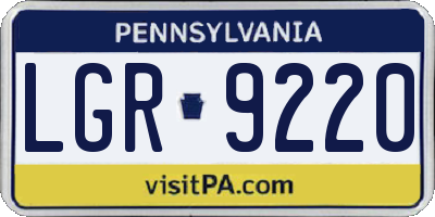 PA license plate LGR9220