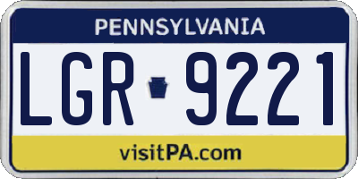 PA license plate LGR9221