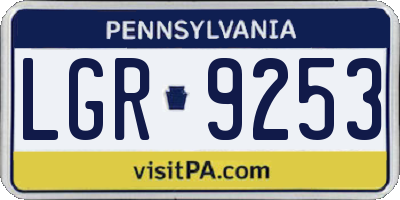 PA license plate LGR9253
