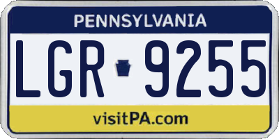 PA license plate LGR9255