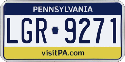 PA license plate LGR9271
