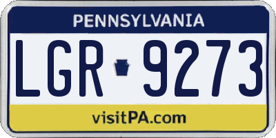 PA license plate LGR9273