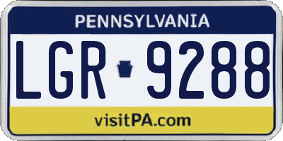 PA license plate LGR9288
