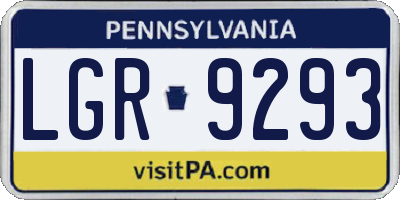 PA license plate LGR9293