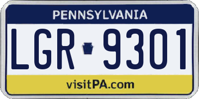 PA license plate LGR9301