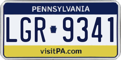 PA license plate LGR9341