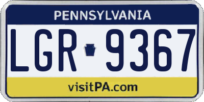 PA license plate LGR9367