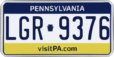 PA license plate LGR9376