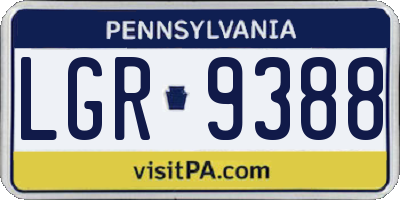 PA license plate LGR9388
