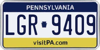 PA license plate LGR9409