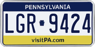 PA license plate LGR9424