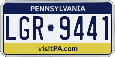 PA license plate LGR9441