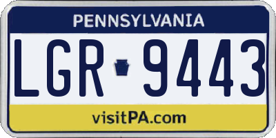PA license plate LGR9443