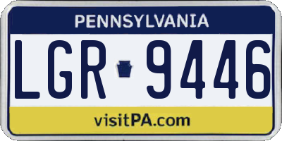 PA license plate LGR9446