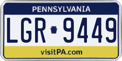 PA license plate LGR9449