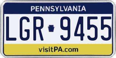 PA license plate LGR9455
