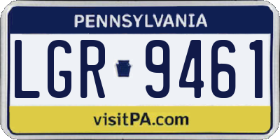 PA license plate LGR9461