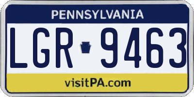 PA license plate LGR9463