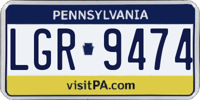 PA license plate LGR9474