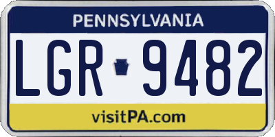 PA license plate LGR9482