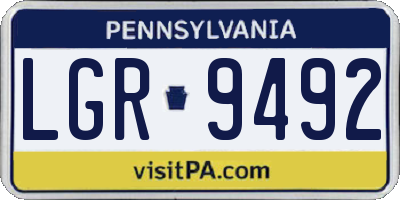 PA license plate LGR9492