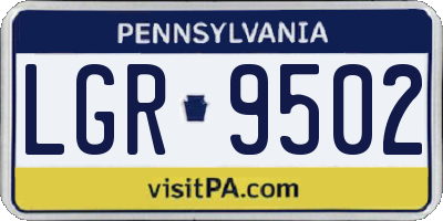 PA license plate LGR9502