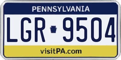 PA license plate LGR9504