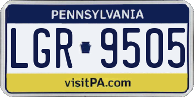 PA license plate LGR9505