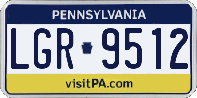 PA license plate LGR9512
