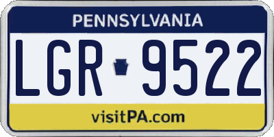 PA license plate LGR9522