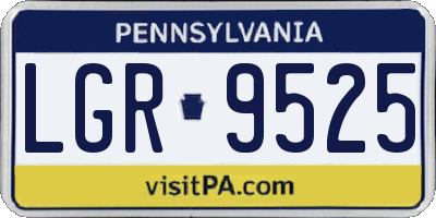 PA license plate LGR9525