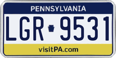 PA license plate LGR9531