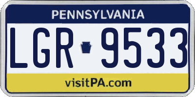 PA license plate LGR9533