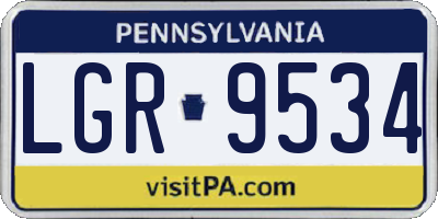PA license plate LGR9534