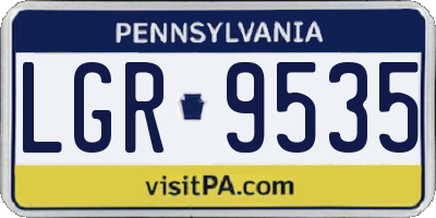 PA license plate LGR9535