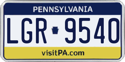 PA license plate LGR9540