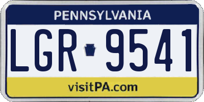 PA license plate LGR9541