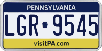 PA license plate LGR9545
