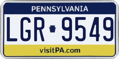 PA license plate LGR9549