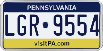 PA license plate LGR9554