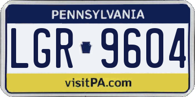 PA license plate LGR9604