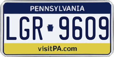 PA license plate LGR9609
