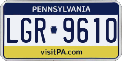 PA license plate LGR9610