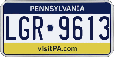 PA license plate LGR9613
