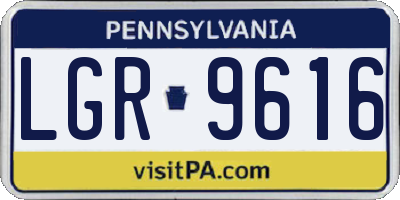 PA license plate LGR9616