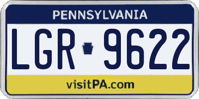 PA license plate LGR9622
